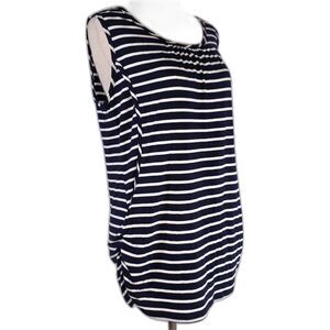 SmallShow Navy Striped Tank Top for Maternity and Nursing Size Medium